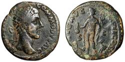 Ancient Coins - Commodus Dupondius "Mercury, Rooster and Goat at Feet" Unpublished