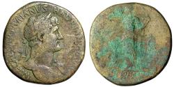 Ancient Coins - Hadrian Sestertius "Portrait & Annona" Rome 118 AD