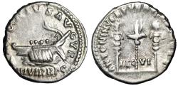 Ancient Coins - Marc Antony Type Restoration Issue Under Marcus Aurelius AR Denarius "Galley"