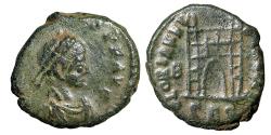 Ancient Coins - Arcadius "Campgate, Second Officina" Thessalonica Very Fine