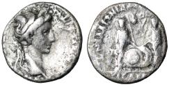 Ancient Coins - Augustus AR Denarius "Sons Caius & Lucius with Shields" Rome gF