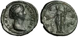 Ancient Coins - Faustina I Senior AE As "AVGVSTA Ceres, Corn & Torch" VF