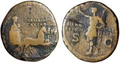 Ancient Coins - Divus Germanicus Dupondius "Quadriga, Salute" Rome Under Caligula