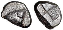 Ancient Coins - Paphlagonia, Sinope AR Drachm "Sea-Eagle Head & Incuse, Stippled"