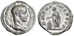 Ancient Coins - Severus Alexander AR Denarius "Emperor Togate" Choice Extremely Fine