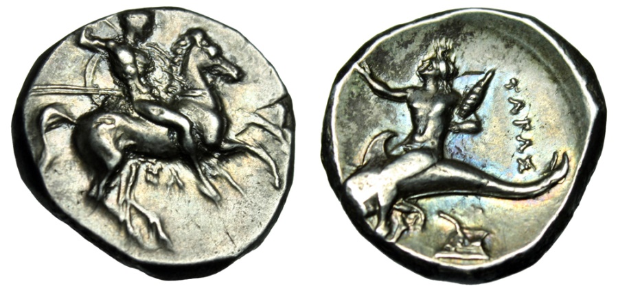 Calabria Tarentum AR Nomos Warrior Horse & Boy Phalanthos on