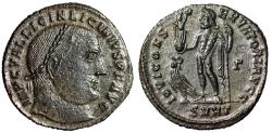 Ancient Coins - Licinius I Silvered Follis "Jupiter, Eagle" Heraclea Extremely Fine