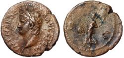 Ancient Coins - Nero AE As "Portrait Left & Victory SQPR" Rome
