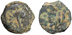 Ancient Coins - Pontius Pilate, Judean Procurator Prutah "Lituus and Date in Wreath"