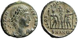 Ancient Coins - Constantius II "Soldiers Depicted with Gladius Holstered" Extremely Fine