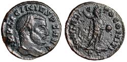 Ancient Coins - Licinius I AE Follis "SOLI INVICTO COMITI Sol" Ticinum RIC 4 Rare