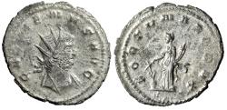 Ancient Coins - Gallienus Silvered Antoninianus "Fortuna, Rudder" Extremely Fine