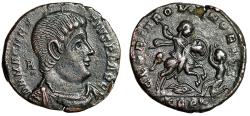Ancient Coins - Magnentius Centenionalis "Horseback, Battle Scene" Trier Extremely Fine