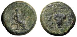 Ancient Coins - Ionia, Teos Pseudo-Autonomous Issue "Poet Anakreon Lyre / Grapes" Extremely Rare
