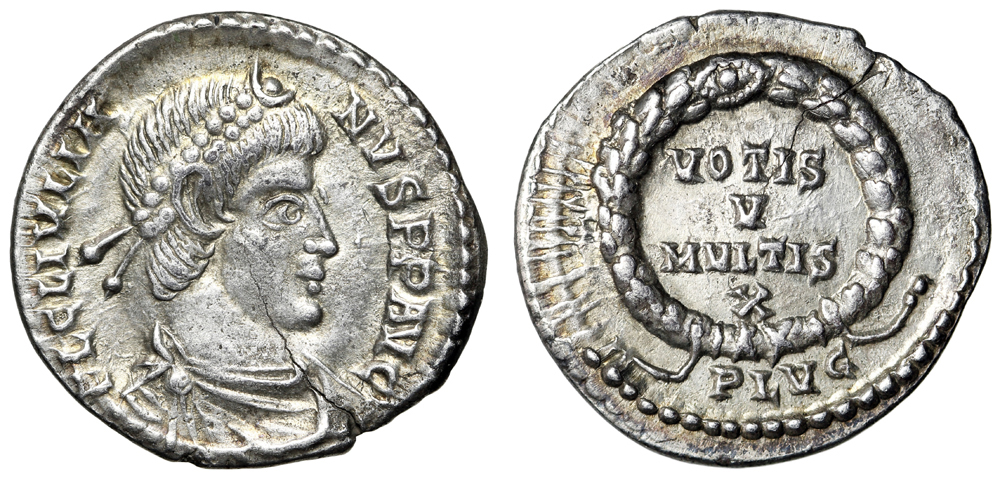 Julian II The Apostate AR Siliqua VOTIS V MVLTIS X Lyons RIC