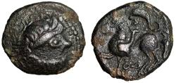 Ancient Coins - Celtic Dacia Billon Tetradrachm "Zeus & Horse, Infinity or Figure Eight" Rare