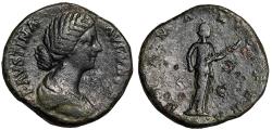 Ancient Coins - Faustina II Junior (Wife of Marcus Aurelius) Sestertius "Diana" Very Fine