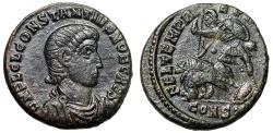 Ancient Coins - Constantius Gallus Heavy Nummus "Spearing Horse Rider" Good Very Fine