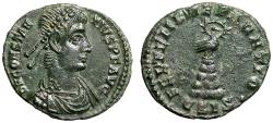 Ancient Coins - Constantius II Nummus "Phoenix on Rock Mound" Siscia Extremely Fine