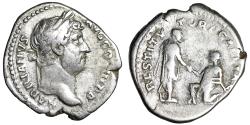 Ancient Coins - Hadrian AR Denarius "Restoration of Gaul, Kneeling Gallia" Very Fine