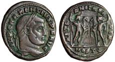 Ancient Coins - Maxentius Follis "Castor and Pollux, Horses" Ostia Very Fine