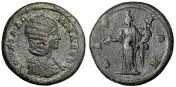Ancient Coins - Julia Domna AE24 "Tyche Standing" Lydia Sardes Very Rare