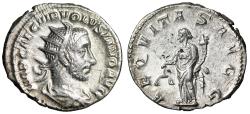 Ancient Coins - Volusian AR Antoninianus "Aequitas" Rome Extremely Fine