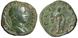 Ancient Coins - Severus Alexander Sestertius "Spes Walking, Flower" Rome