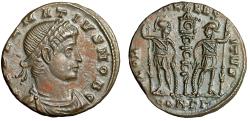 Ancient Coins - Delmatius as Caesar "Soldiers" Constantinople Choice Extremely Fine
