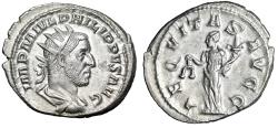 Ancient Coins - Philip I The Arab AR Antoninianus "Aequitas with Scales" Extremely Fine