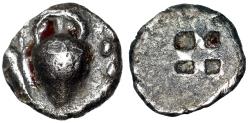 Ancient Coins - Cyclades, Keos, Karthaia AR Diobol "Amphora, Dolphin & Pellets" Extremely Rare
