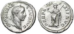 Ancient Coins - Severus Alexander AR Denarius "Perpetuitas by Column" Extremely Fine