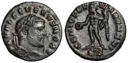 Ancient Coins - Severus II as Caesar Quarter Follis "Genius" About Extremely Fine