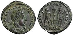 Ancient Coins - Constantius II Caesar Nummus "Two Soldiers" Antioch Good Very Fine