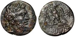 Ancient Coins - Paphlagonia, Sinope AE19 "Zeus Portrait & Eagle" Good Very Fine