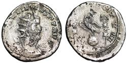 Ancient Coins - Gallienus AR Antoninianus "Legionary Eagle on Globe Between Standards" Very Rare