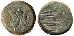 Ancient Coins - Caecilius Metellus (Roman Republic) AE As "Janus & Prow, ME" Very Fine