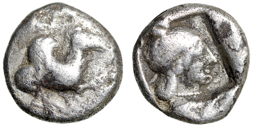 CORINTH 美顔器 メタル ブロンズ Corinthia, Corinth AR Drachm Pegasus Flying / Aphrodite Portrait