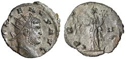 Ancient Coins - Gallienus Silvered Antoninianus "Providentia, Globe at Feet" Extremely Fine