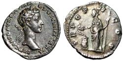 Ancient Coins - Commodus as Caesar AR Denarius "Salus Feeding Serpent" Good Very Fine