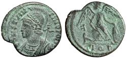 Ancient Coins - Constantinople City Commemorative "Victory, Retrograde F" Aquileia Very Rare