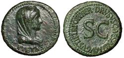Ancient Coins - Drusus AE As "Veiled Woman Pietas / SC" Good Very Fine