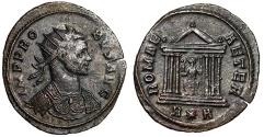 Ancient Coins - Probus Antoninianus "ROMAE AETER Roma in Temple" Rome Good Very Fine