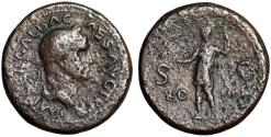 Ancient Coins - Galba Sestertius "Portrait & Roma Standing" Rome 69-69 AD Scarce