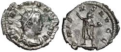 Ancient Coins - Valerian I AR Antoninianus "Sol Walking, Whip" Very Fine