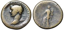Ancient Coins - Trajan Sestertius "Left Facing Portrait, Pax Trampling Dacian" Very Rare