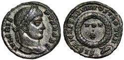 Ancient Coins - Crispus Silvered Nummus "Votive" Siscia Good Very Fine