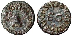 Ancient Coins - Claudius I Quadrans "Modius & SC" Rome 42 AD
