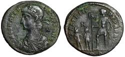 Ancient Coins - Constantius II Centenionalis "Dragging Captive From Hut, N" Rome Scarce