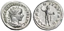 Ancient Coins - Gordian III AR Antoninianus "AETERNITATI AVG Sol, Globe" Good Very Fine